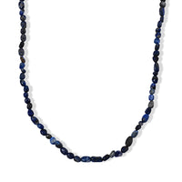 Lapis Lazuli 50.00 ctw Cord Beaded Necklace (17-19 Inches) in Stainless Steel