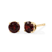 Luxoro AAA Red Zircon 1.50 ctw Earrings in 10K Yellow Gold