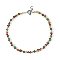 EverTrue Green and Yellow Aventurine, Bronze Pearl (D) 70.00 ctw Beaded Necklace in Platinum Bond 18 Inches
