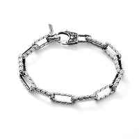 D''Joy Bali Legacy Paperclip with Tulang Naga Chain Bracelet in Sterling Silver (7.25 In) 14.25 Grams