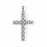 Doorbuster EverTrue Moissanite 5.10 ctw Cross Pendant without Chain in Stainless Steel