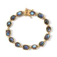 EverTrue AAA Malagasy Labradorite Bracelet in 18K Yellow Gold Plated Sterling Silver 23.70 ctw