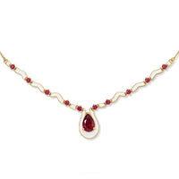D'Joy Premium Niassa Ruby (FF) Necklace (18 Inches) in 18K Vermeil YG Over Sterling Silver 6.00 ctw