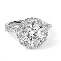 D'Joy Moissanite (Rnd 10mm) Ring in 18K Vermeil YG Over Sterling Silver (Size 6.0) 4.50 ctw