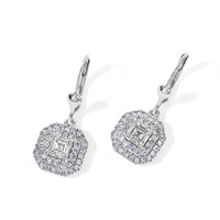 Luxuriant Asscher Cut Lab Grown Diamond G-H SI 1.75 ctw Earrings in Rhodium Over Sterling Silver
