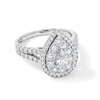 JCK Closeout 14K White Gold White Diamond (G, SI2) Cluster Ring (Size 7.0) (Ships in 7-10 Days) (4.30 g) 1.65 ctw