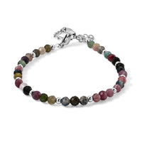 Prehnite 15.00 ctw Cord Beaded Bracelet in Stainless Steel (6-9In)
