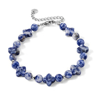 Strawberry Quartz 33.00 ctw Cord Four Leaf Clover Beaded Bracelet in Stainless Steel (6-9In)