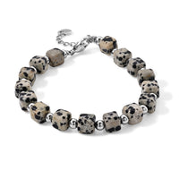 Green Aventurine 50.00 ctw Cord Beaded Square Bracelet in Stainless Steel (6-9In)