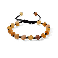 Red Carnelian 28.00 ctw Cotton Cord Beaded Bracelet (6-9In)