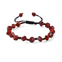 Red Carnelian 28.00 ctw Cotton Cord Beaded Bracelet (6-9In)