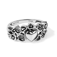 D''Joy Passport to Israel Sterling Silver Heart Ring (Size 7.0) (4.65 g)