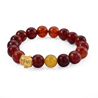 Red and Yellow Agate Bracelet in Goldtone (6.00-6.50In) 133.00 ctw
