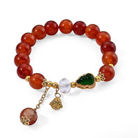 Red Agate Bracelet in Goldtone (6.00-6.50In) 130.00 ctw
