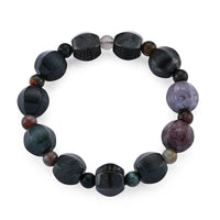 Indian Agate Beaded Stretch Bracelet 168.00 ctw