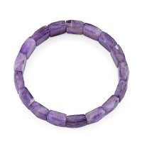 Dog Teeth Amethyst Beaded Stretch Bracelet 155.00 ctw