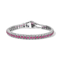 GP Trionfo Collection Niassa Ruby (FF), Multi Gemstone Bracelet in Rhodium Over Sterling Silver (6.50 In) 11.40 ctw