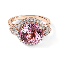 D'Joy Premium Martha Rocha Kunzite, Moissanite Ring in 18K Vermeil RG Over Sterling Silver (Size 10.0) 5.30 ctw