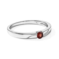 Red Garnet 0.12 ctw Solitaire Ring in Sterling Silver (Size 10.0)