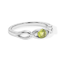 Hebei Peridot 0.25 ctw Infinity Ring in Sterling Silver (Size 8.0)