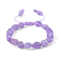 African Amethyst 70.00 ctw Cord Beaded Bracelet (6-9In)