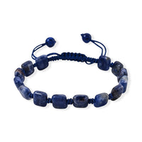 Agate 28.00 ctw Cord Beaded Cushion Bracelet (6-9In)