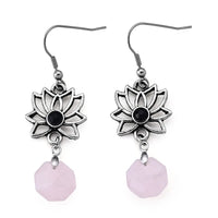 Opalite and Glass Earrings in Silvertone 15.00 ctw