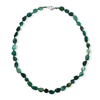 Green Agate 150.00 ctw Beaded Cord Necklace in Stainless Steel 20 Inches