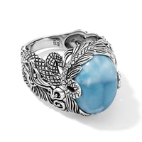 D''Joy Bali Legacy AAA Larimar 11.20 ctw Dragon Ring in Sterling Silver (Size 8.0)