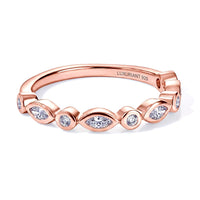 Luxuriant Lab Grown Diamond (G-H, SI) Band Ring in 18K Vermeil RG Over Sterling Silver (Size 10.0) 0.35 ctw