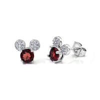 Orissa Rhodolite Garnet and Simulated Diamond 6.00 ctw Beaded Earrings in Silvertone
