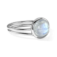 White Moonstone 1.70 ctw Solitaire Ring in Sterling Silver (Size 8.0)