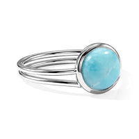 Larimar 1.70 ctw Solitaire Ring in Sterling Silver (Size 9.0)