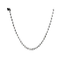 3mm Moon Cut Chain Necklace in Rhodium Over Sterling Silver 11.20 Grams 20 Inches