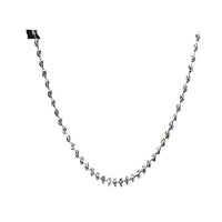 3mm Moon Cut Chain Necklace in Rhodium Over Sterling Silver 11.20 Grams 22 Inches