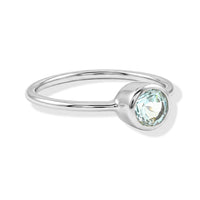 Aquamarine 0.40 ctw Solitaire Ring in Sterling Silver (Size 7.0)