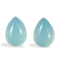 Blue Chalcedony Enhanced Set of 2 (Pear 7x5 mm) 1.78 ctw
