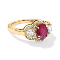 D'Joy Niassa Ruby (FF), Moissanite Ring in 18K Vermeil YG Over Sterling Silver (Size 10.0) 3.50 ctw