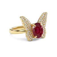 GP Trionfo Collection Niassa Ruby (FF), White Zircon Ring in 18K Vermeil YG Over Sterling Silver (Size 10.0) 3.10 ctw