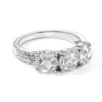 EverTrue Simulated Diamond 3 Stone Ring in Stainless Steel (Size 10.0)