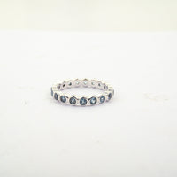 Blue Topaz 0.30 ctw Eternity Ring in Sterling Silver (Size 5.0)