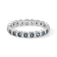 Blue Topaz 0.30 ctw Eternity Ring in Sterling Silver (Size 5.0)