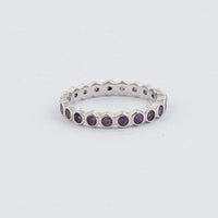 Amethyst 0.35 ctw Eternity Ring in Sterling Silver (Size 7.0)