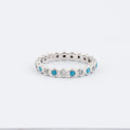 Turquoise and Simulated Diamond 0.35 ctw Eternity Ring in Sterling Silver (Size 7.0) - Sticky add to cart bar