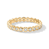 Simulated Diamond Eternity Ring in 14K Yellow Gold Over Sterling Silver (Size 10.0)