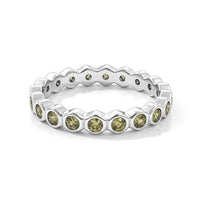 Hebei Peridot Eternity Ring in Sterling Silver (Size 8.0) 0.35 ctw