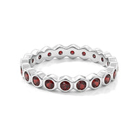 Mozambique Garnet 0.35 ctw Eternity Ring in Sterling Silver (Size 8.0)