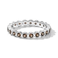 Smoky Quartz 0.35 ctw Eternity Ring in Sterling Silver (Size 7.0)