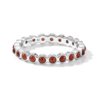 Mozambique Garnet 0.35 ctw Eternity Ring in Sterling Silver (Size 6.5)