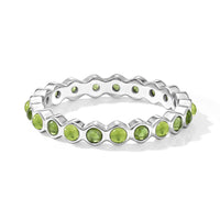 Hebei Peridot 0.35 ctw Eternity Ring in Sterling Silver (Size 8.0)